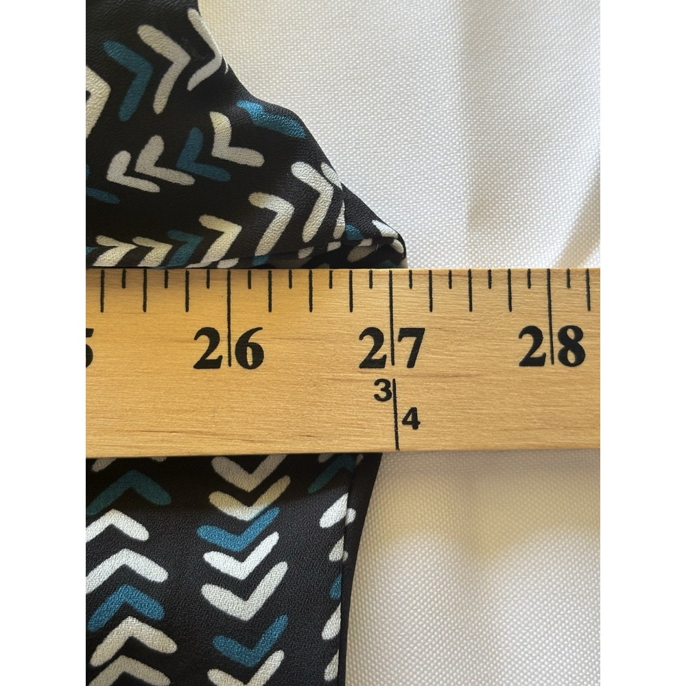 Avenue Long Tunic Short Dress 22/24 Balloon Long Sleeve Teal Black Chevron Print - Picture 7 of 9